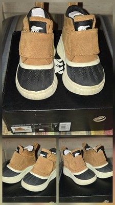 Sorel Out 'N About IV Strap WP Kids Waterproof Snow Boots Brown Black Size 9