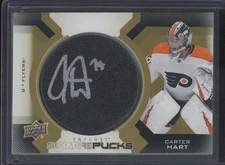 2019-20 Upper Deck Trilogy Hockey Carter Hart #SP-CH Signature Pucks Auto