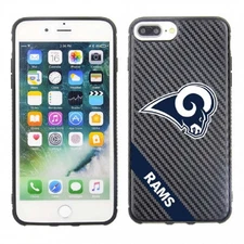 PBG NFL Los Angeles Rams Carbon Case for iPhone 8 +, 7 +, 6 + & 6S +(5.5")
