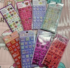 Sanrio Tile Stickers Set of 8, Kitty, My Melody, Kuromi, Cinnamoroll, Sunburn