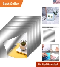 20 Pieces Flexible Mirror Tiles - Self-Adhesive, 12x12 Inches, Home Decor Magic