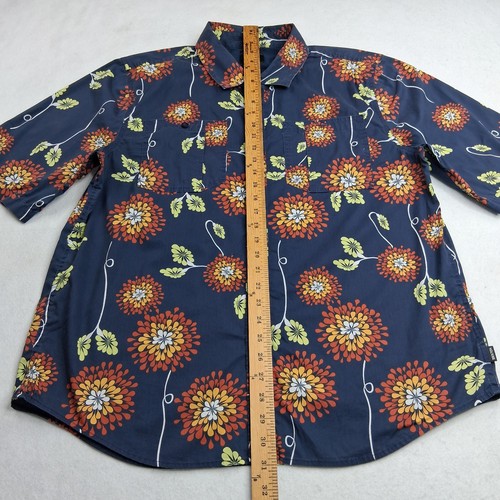 Brixton Hawaiian Shirt Lot Mens Large Charter Tropical Vacation Beach Blue & Tan - Picture 15 of 24