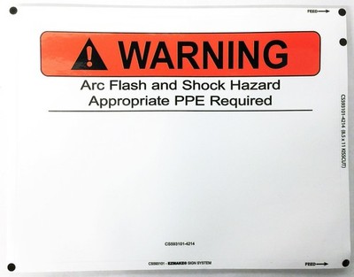 EZMake 11'' X 8.5'' Arc Flash/Shock Hazard PPE Label CS593101[Lot of 12] NOS