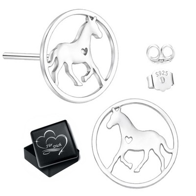 Ohrringe Mädchen Pferd 925 Silber Ohrstecker Kinder Damen Schmuck Geschenk Frau