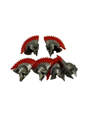 1x Custom MOC Printed Medieval Knight Mittelalter Helm Silber Minifiguren