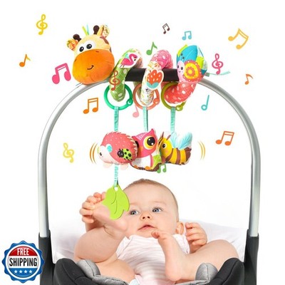 Jollybaby Crib Stroller Car Seat Toys for Baby 0-3-6-9-12 Months, Tummy Time 