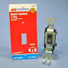 Ace Brown Residential Grade 3-Way Toggle Wall Light Switch 15A 120V 31118
