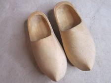Vintage 1970 Dutch Wooden Shoes Hand Carved Netherlands Adult Size Clogs Klompen