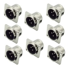 8Pcs XLR Male Jack 3 Pin - Panel Mount Jacks D Series Size XLR-M Audio Speake...