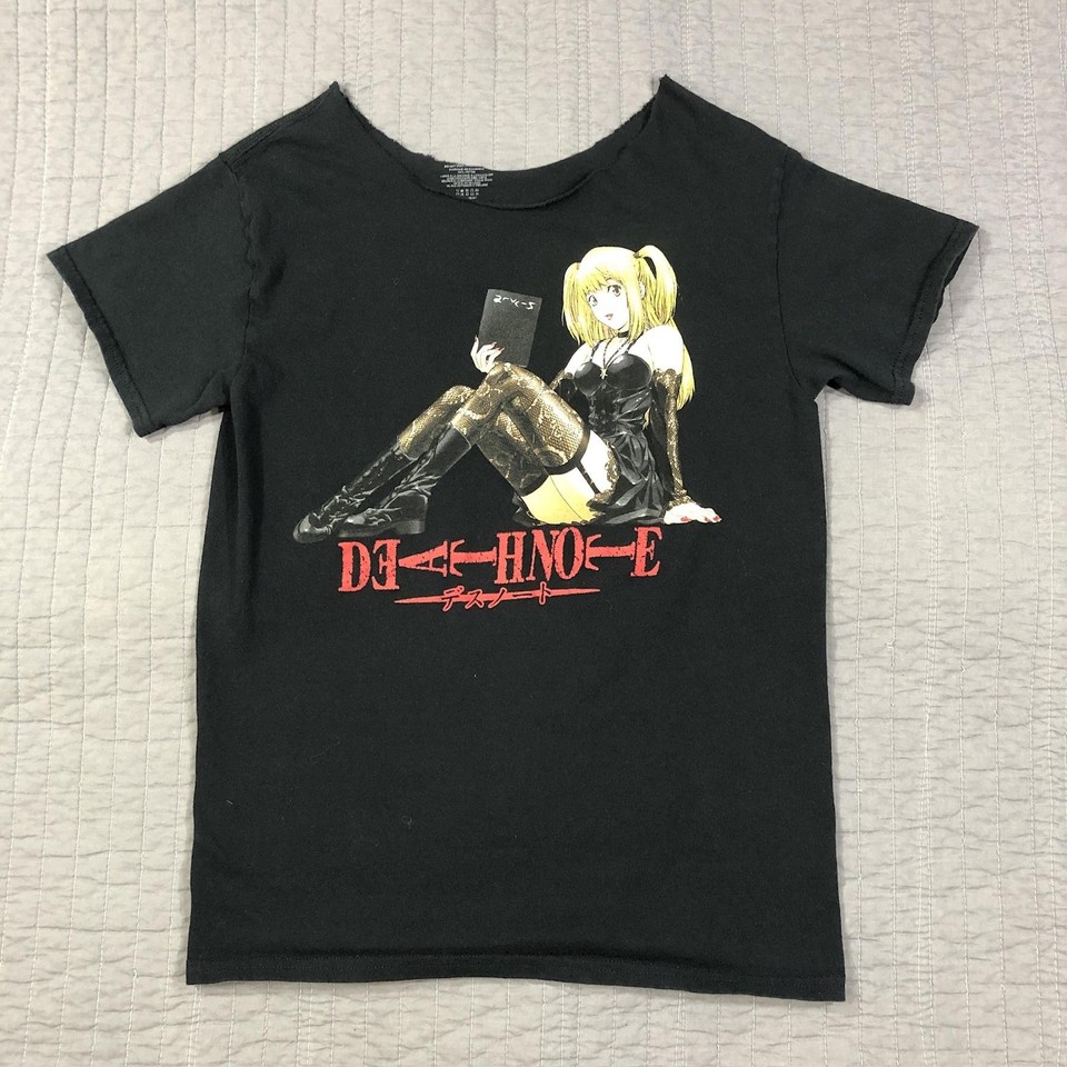 Death Note Shirt Womens Medium Black Anime Graphic Tee Misa Amane Japanese 2000s