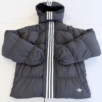 Adidas Regan Rift gefütterte Daunenjacke für Herren schwarz/weiß Größe UK Small neu