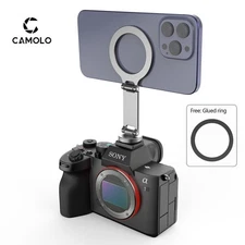 Camolo Magnetic Metal Phone Holder w/ Cold Shoe Mount for DSLR Camera Tripod