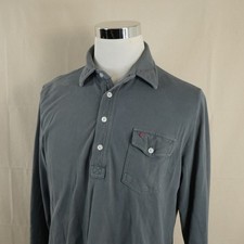 Criquet Large Polo Shirt Gray Long Sleeve 100 Organic Cotton Casual Golf Mens