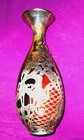 ROOKWOOD ART POTTERY LARGE  13" gloss GLAZE IRIS  SILVER OVERLAY Shirayamadani