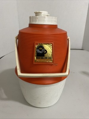 Vintage Dunkin Donuts Orange & White Half Gallon Jug W/ Handle