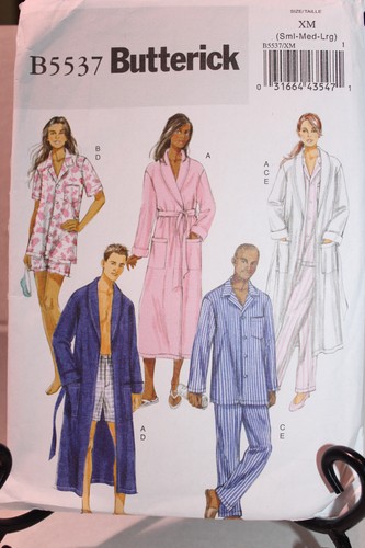 Butterick womens men pjs. robes.nigh sewing patterns Uncut Your choice F Pjs. - Picture 6 of 9