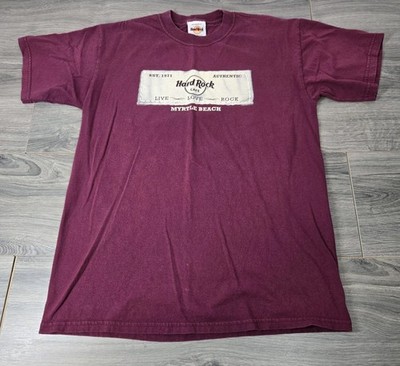 Hard Rock Cafe Myrtle Beach T Shirt Mens M Red Graphic Print Short Sleeve