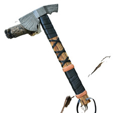 HANDMADE HUNTING Damascus STEEL AXE TOMAHAWK INTEGRAL AXE