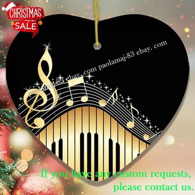 Elegant Gold Music Note Piano Keys Ornament