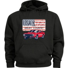 Shelby Ford Mustang Hoodie Hooded Sweatshirt Gifts American Flag