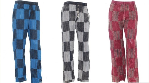 S-5XL UNISEX Patchwork Hose Hippie Boho Yogahose Weite Festival Freizeit HT3 - Bild 1 von 10