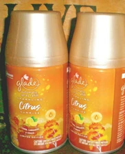 (2) Glade Automatic Spray Can Refills SPARKLING CITRUS SUNRISE SCENT FIT AIRWICK