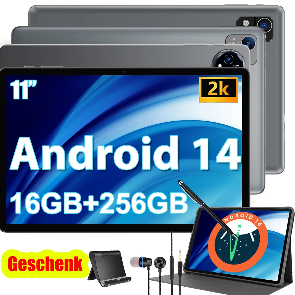 XGODY Neuest Tablet Octa core 16GB+256GB 11" Android 15 5G WiFi 8000mah mit Geschenke