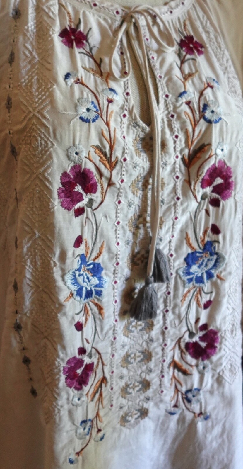 Johnny Was Workshop Cotton & Silk Small Peasant E… - image 7