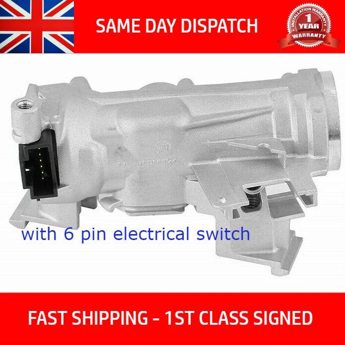 FITS AUDI SEAT A1 A3 Q3 LEON ALTEA IGNITION LOCK BARREL 1K0905851B &6 PIN SWITCH - Image 4 of 4