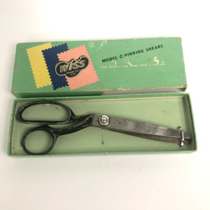Vintage wiss model C pinking shears in original box USA 1950s zig zag cut craft