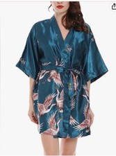 Mother Of The Groom Robe Teal Tropical One Size