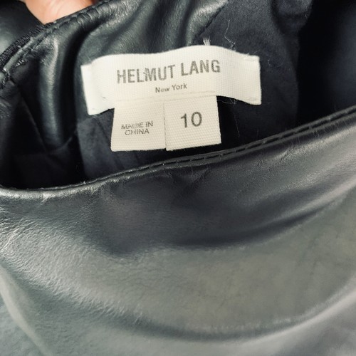 Helmut Lang Black Leather Nordic Open Back Cocktail Dress SZ 10 B-CC - Picture 3 of 4