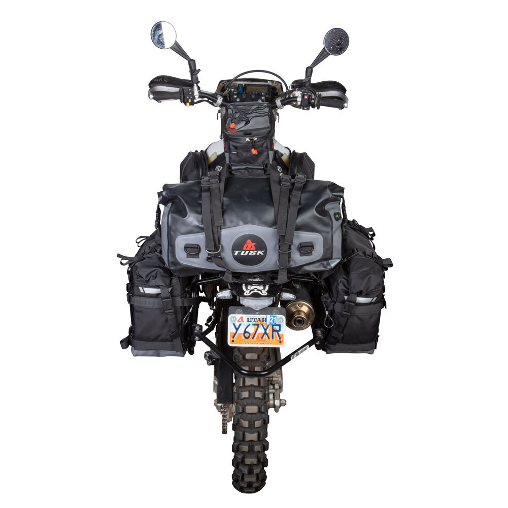 Tusk Pannier Racks With Pilot Bags Black/Gray Fits SUZUKI DRZ400S