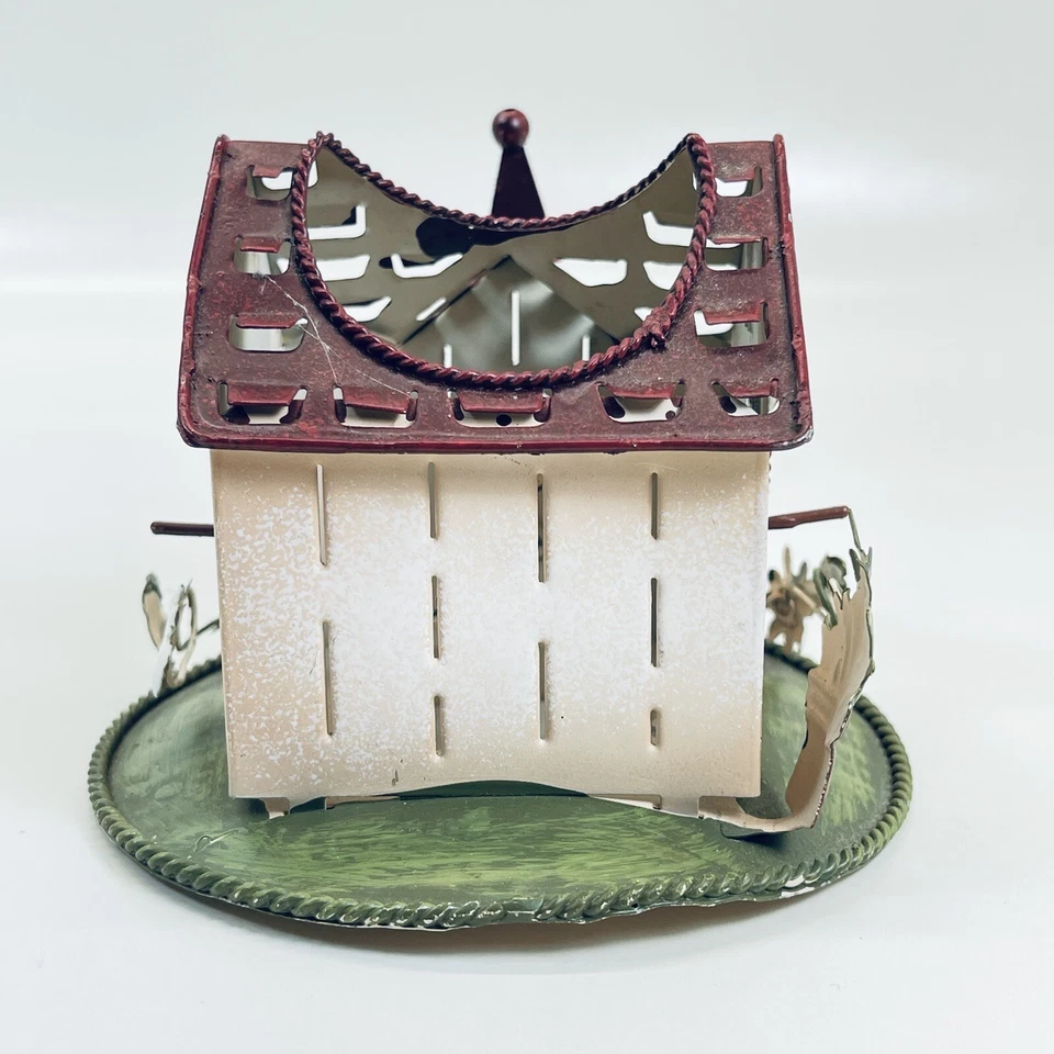 Cottage Bird House Candle Topper and Mini Wood Birdhouse Ornament Lot 2 - Image 4 of 4