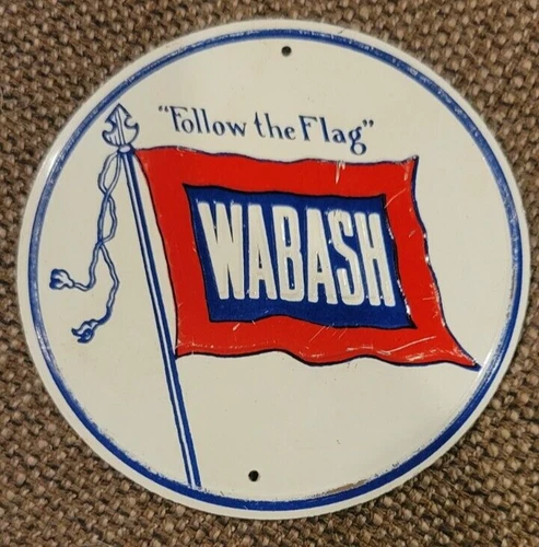 Vintage 1950’s Post Cereal Premium “Wabash” Railroad Tin Sign