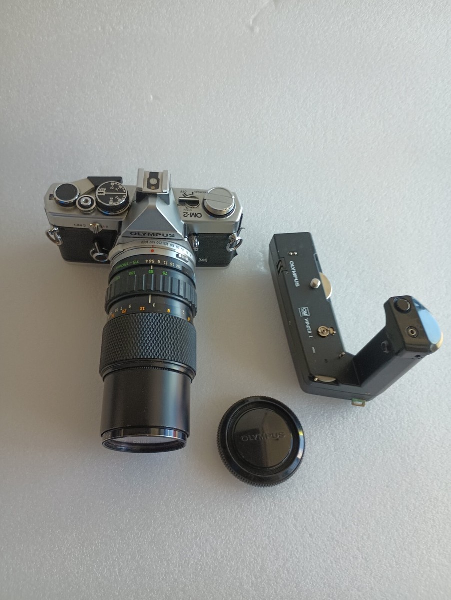 Olympus OM-2 MD 35mm Film Camera w/ Zuiko 1:4 75-150mm lens PARTS