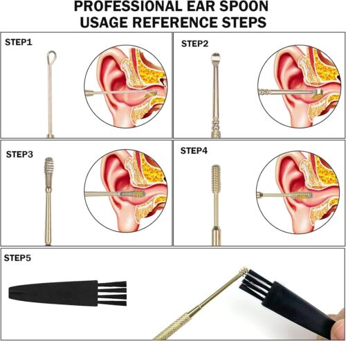 6 Pcs Ear Wax Removal Kit,Professional Double-Headed Ear Pick Earwax Removal Too - Picture 4 of 7