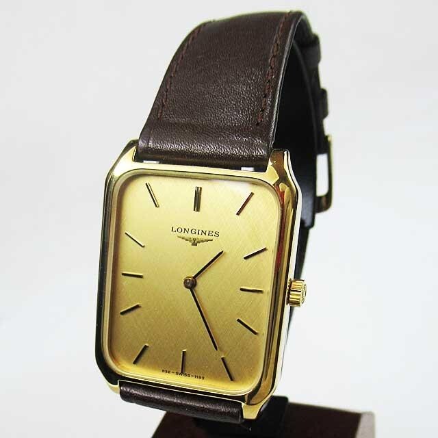 Vintage LONGINES 腕時計 スクエア ブラックゴールド Longines 17 stone hand-rolled men's watch vintage item | eBay