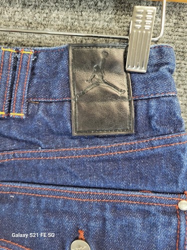 Air Jordan 90's Y2K Denim Jeans Youth 26x28 Blue Straight Leg Dark Wash - Picture 6 of 12
