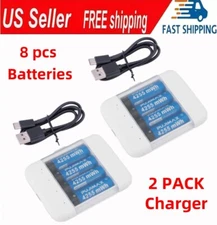 4255mWh 8pcs Rechargeable Lithium AA Batteries + 2-Pack Charger 1.5V 2000 Cycles