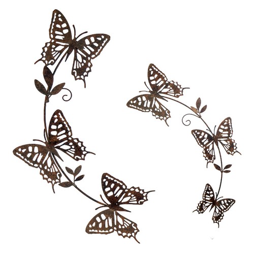 Rust Metal Garland Wall Art Garden Decor dragonfly butterfly bee honeyeater bird - Picture 16 of 21