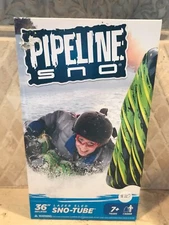 NIBPipeline SNO Lazer Sled Inflatable 1 Person Snow Tube Sled with 2 Grip Handle