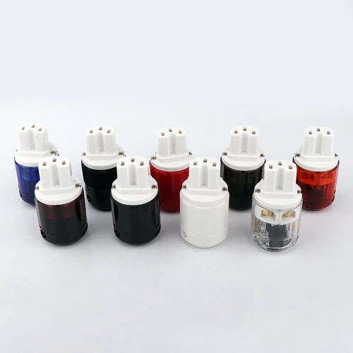 Paar Gold/Rhodiniert US AC Audio Netzstecker IEC C15 HiFi Stromkabel Stecker - Bild 2 von 31