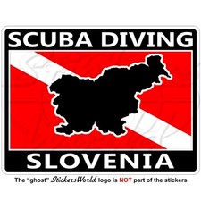 SLOVENIA SCUBA DIVING Flag-Slovenian Map Shape Rectangular Sticker, Decal 100mm