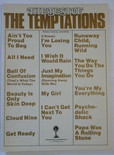 BEST OF THE TEMPTATIONS Songbook sheet music book photos PVG 16 songs 1987