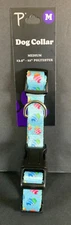 New Perri's Dog Collar medium 13.5"- 22" Blue Cupcake polyester  