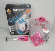 SEAC Libera Full Face Snorkeling Mask Size S/M, Pink, Clear, Fog Free 180 View