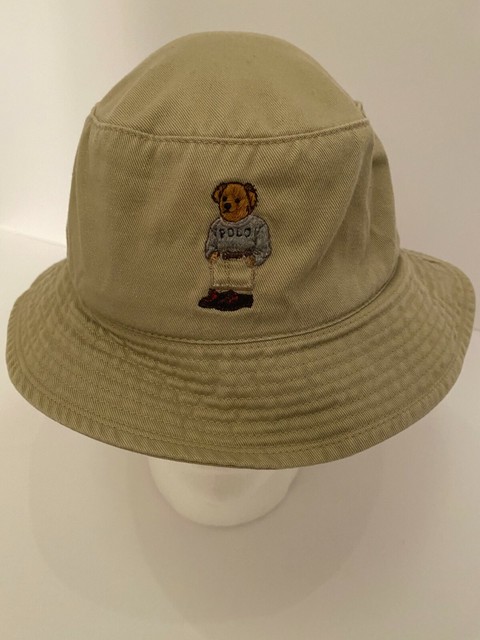 Polo Ralph Lauren Limited Edition Khaki Preppy Bear Bucket Hat - Size M for sale online | eBay