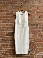 Max Mara Studio Women  s Dress, Sz 6 US White Cotton, Italy