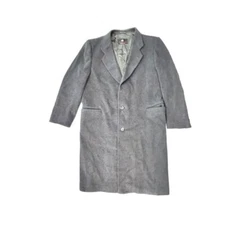 Di Benedetto Charcoal Gray 3-Button Cashmere Blend 3/4 Length Overcoat Sz 44R